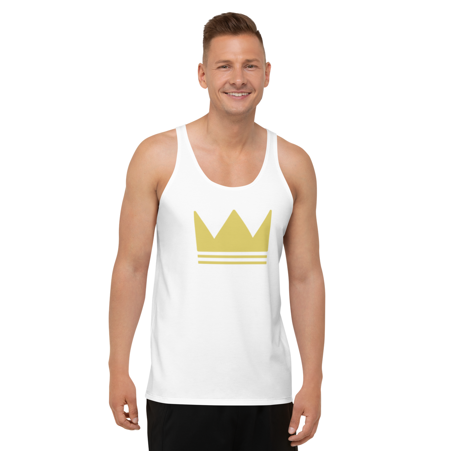 Team Bravo Unisex Tank Top in White & Gold