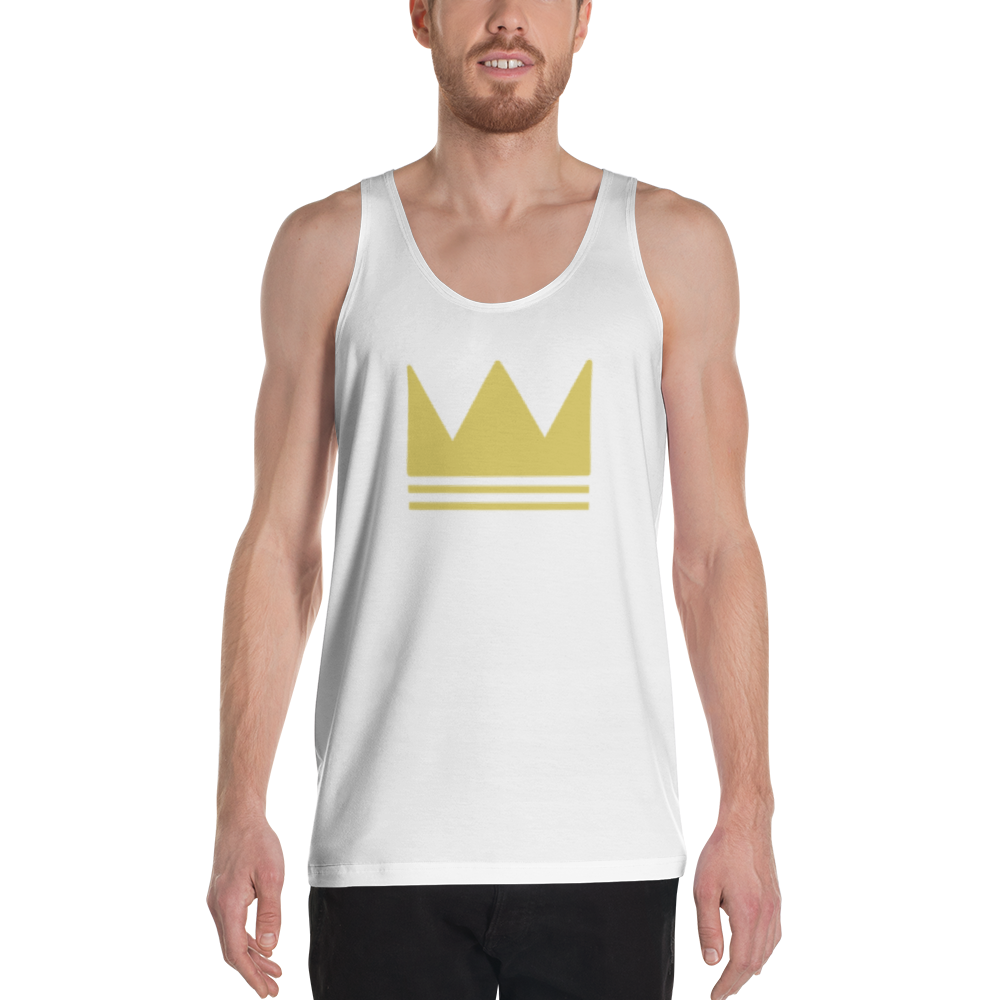 Team Bravo Unisex Tank Top in White & Gold