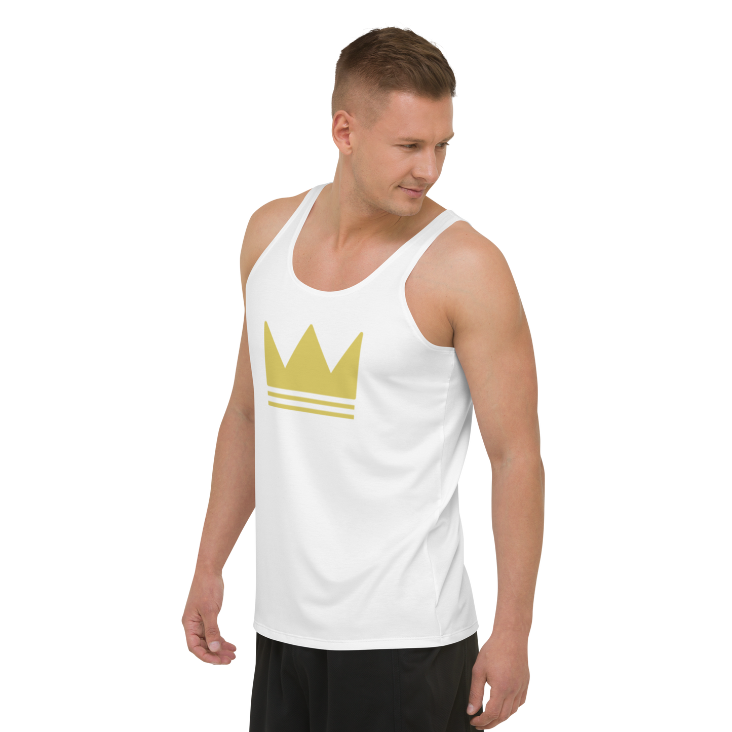 Team Bravo Unisex Tank Top in White & Gold