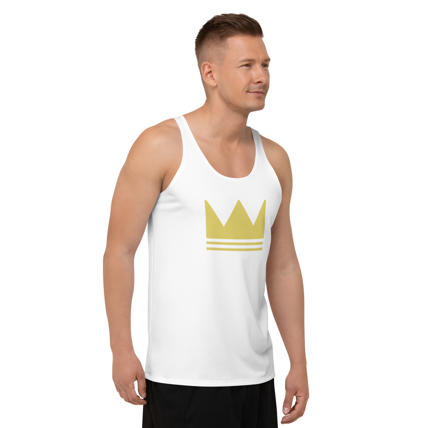 Team Bravo Unisex Tank Top in White & Gold