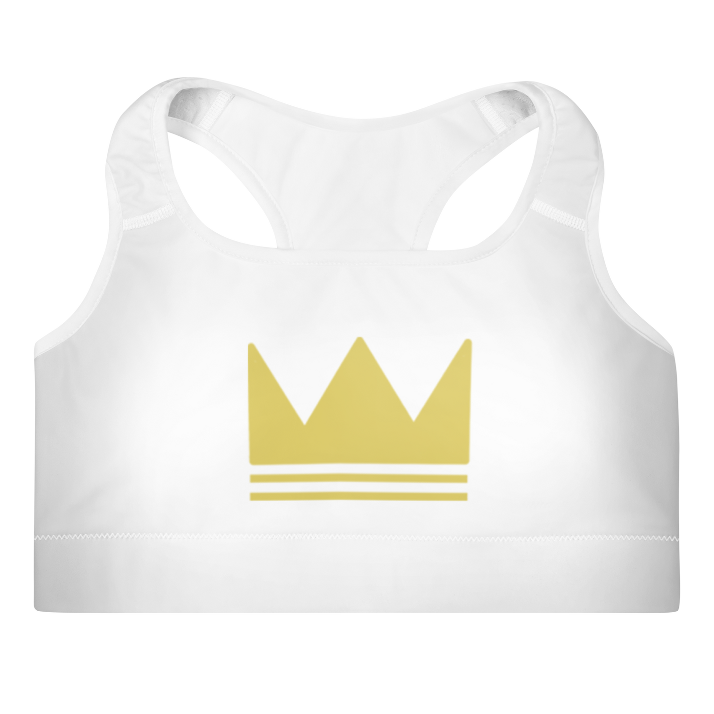 Team Bravo Padded Sports Bra White & Gold