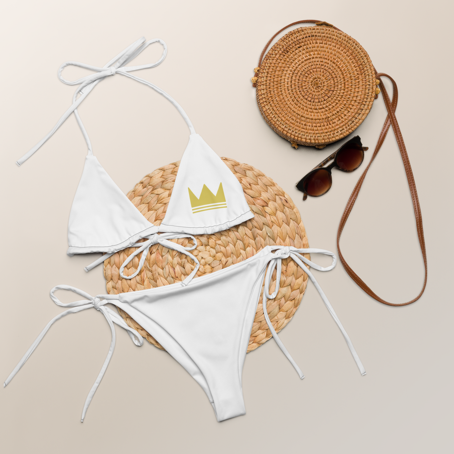 Team Bravo String Bikini White & Gold