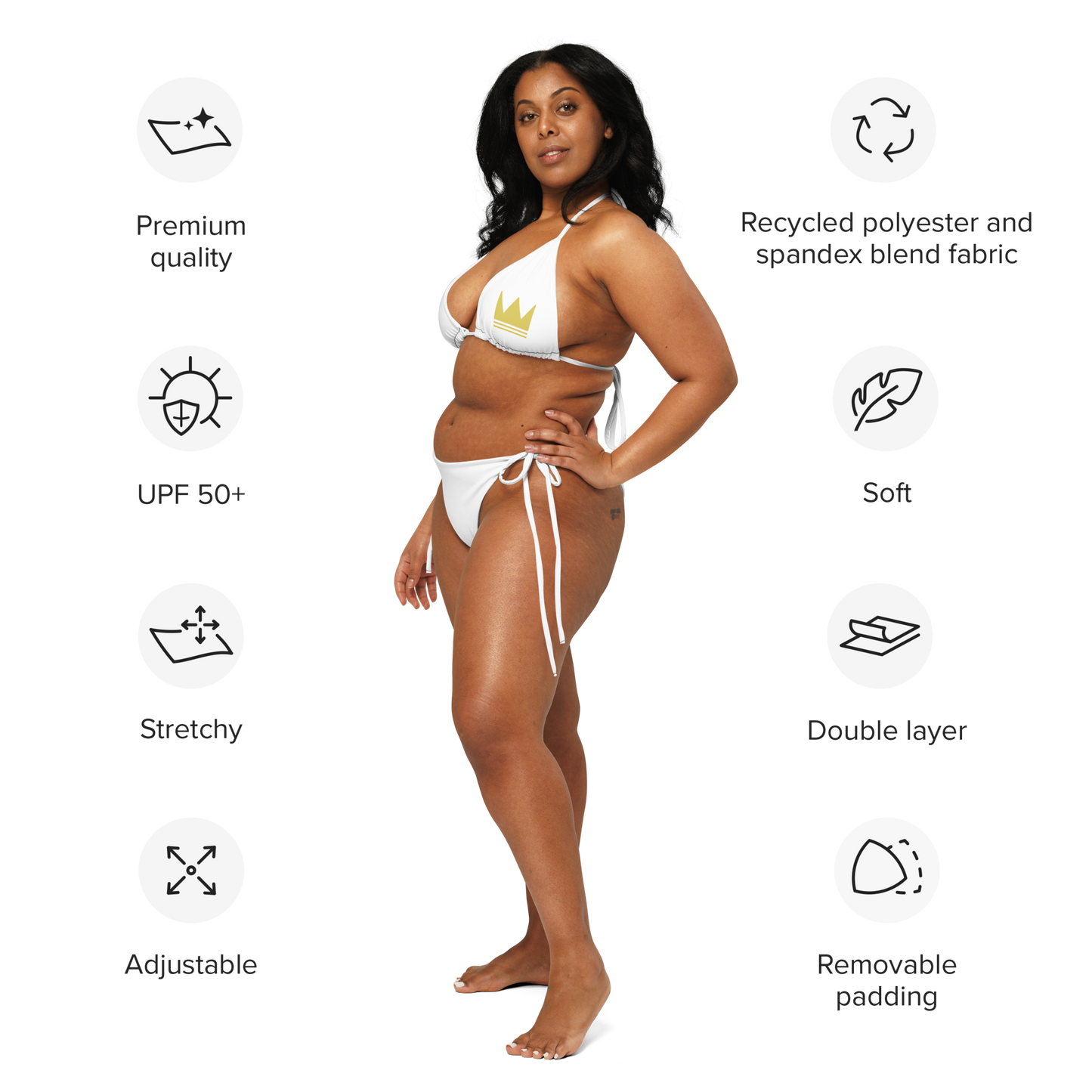 Team Bravo String Bikini White & Gold