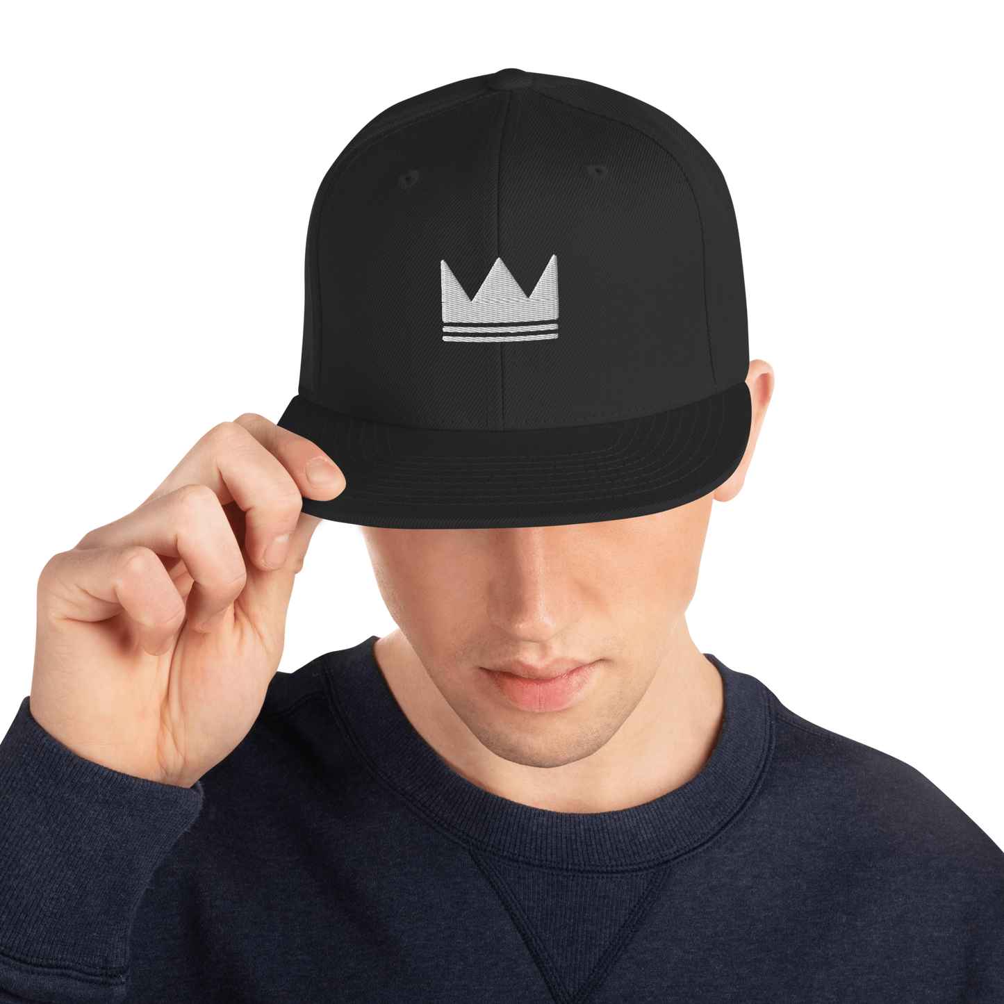 Team Bravo Snapback Hat Black & White