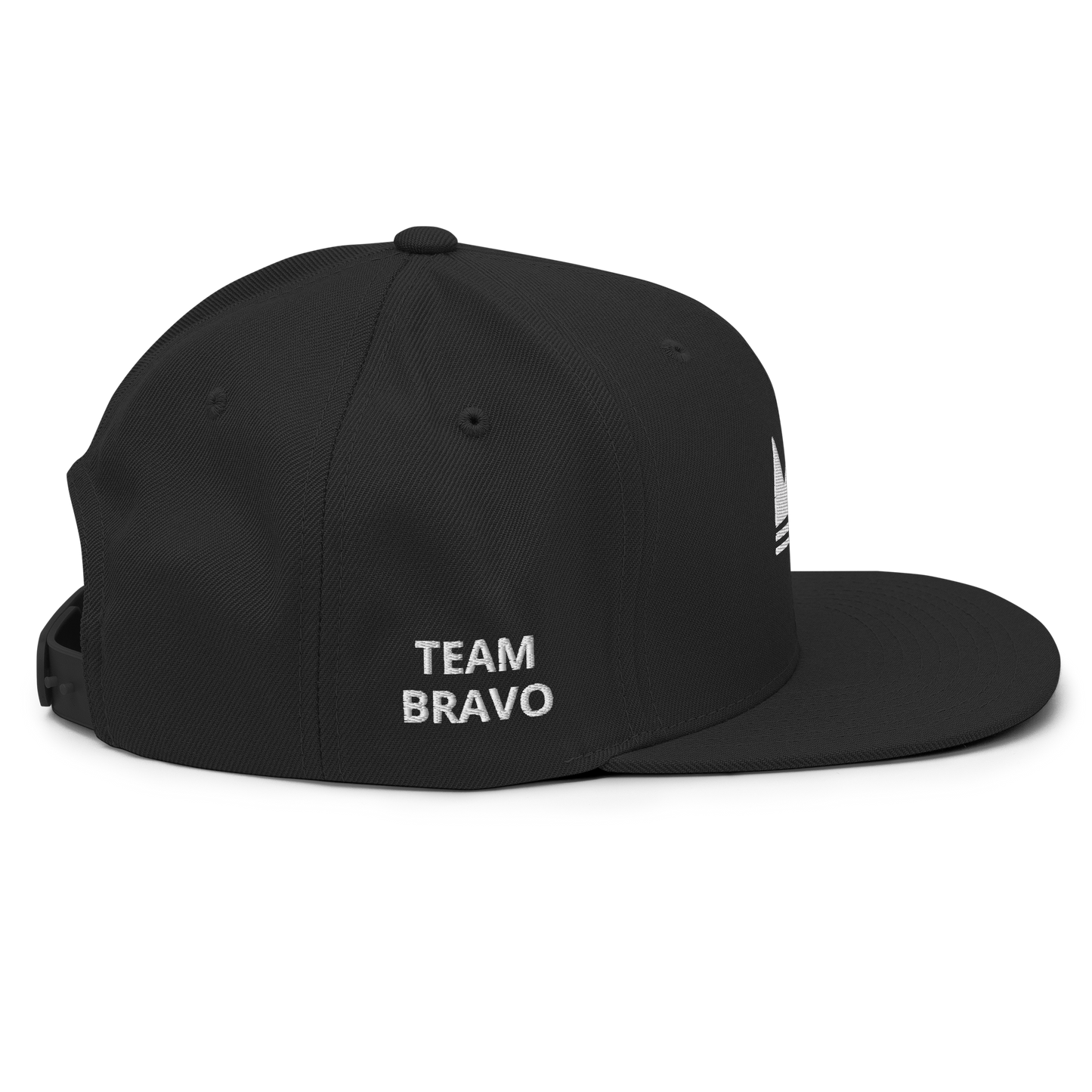 Team Bravo Snapback Hat Black & White