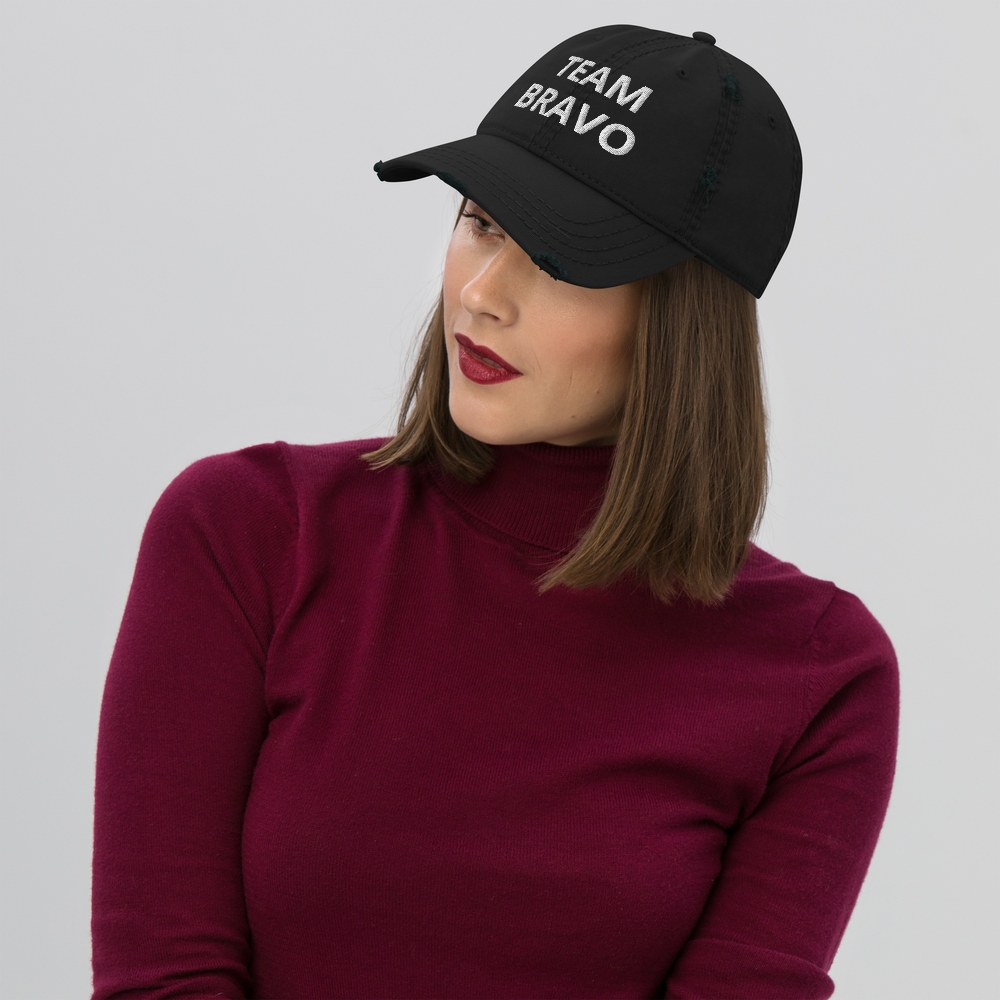 Original Team Bravo Urban Edge Distressed Dad Hat - Black & White
