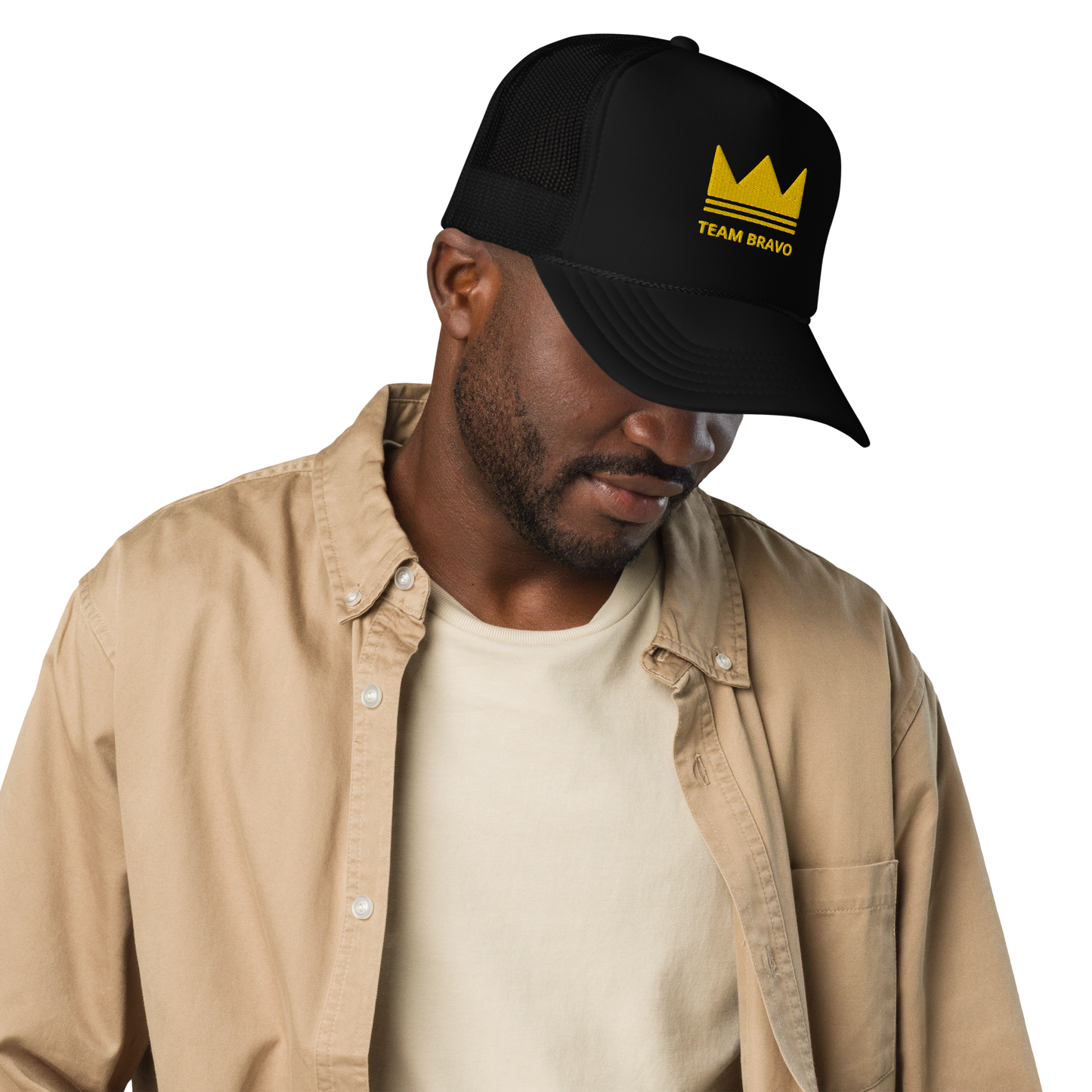 Team Bravo Foam trucker hat Black & Gold