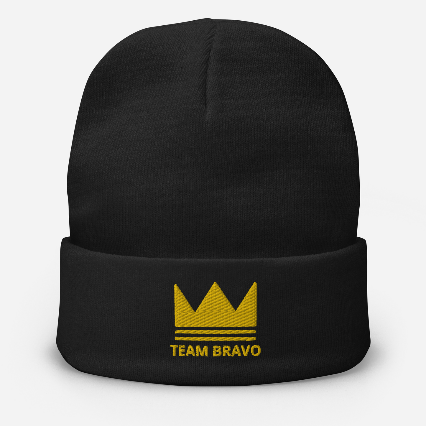 Team Bravo Embroidered Beanie Black & Gold