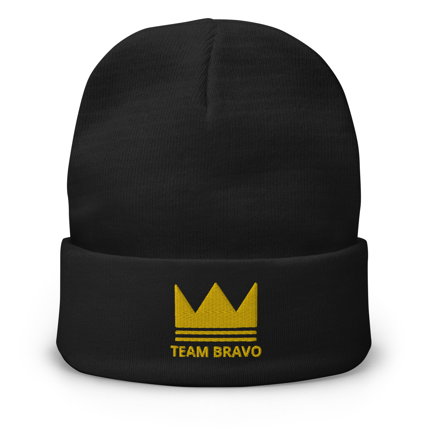 Team Bravo Embroidered Beanie Black & Gold