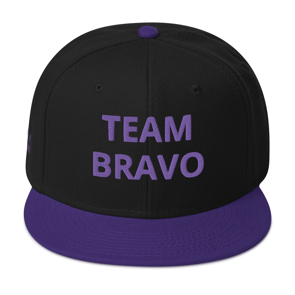 Team Bravo Snapback Hat Purple & Black