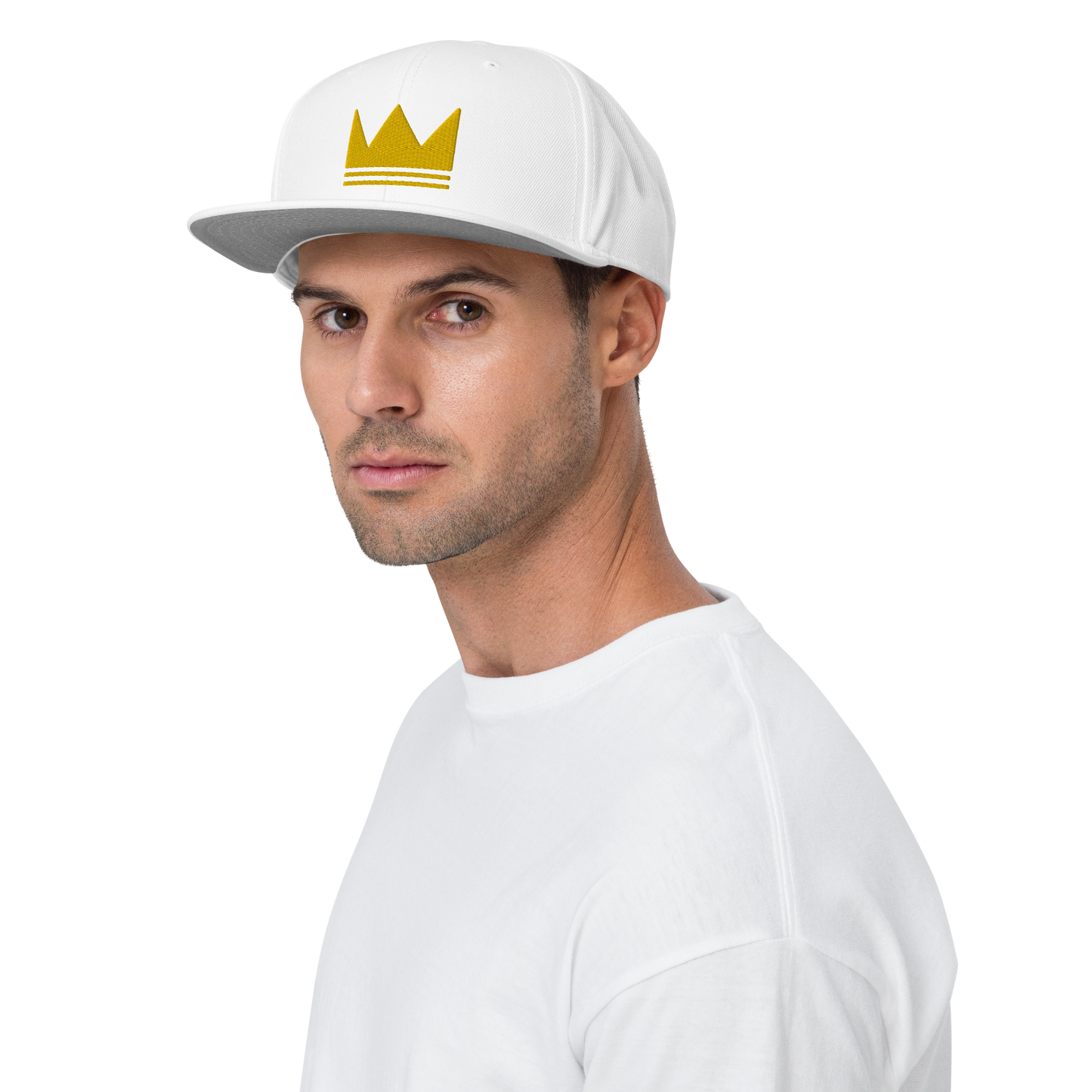 Team Bravo Snapback Hat White & Gold