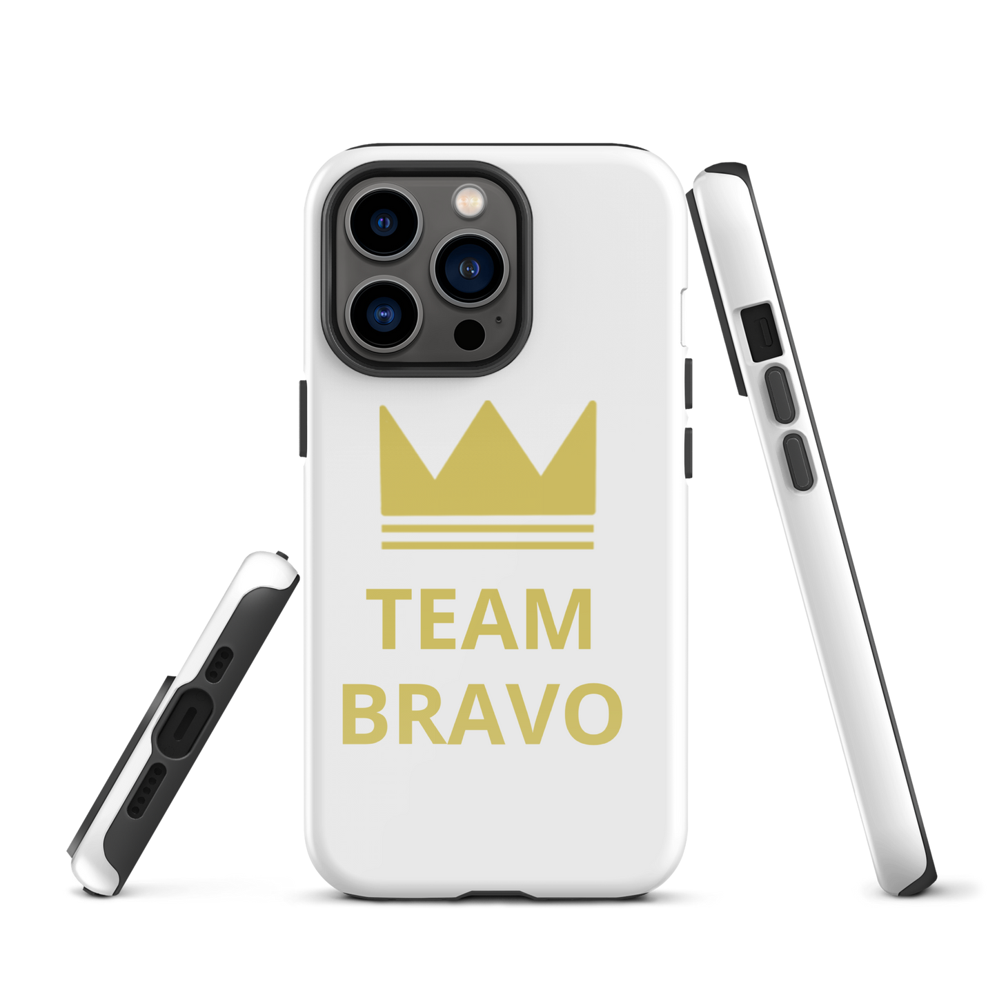 Team Bravo Tough Case for iPhone® White & Gold