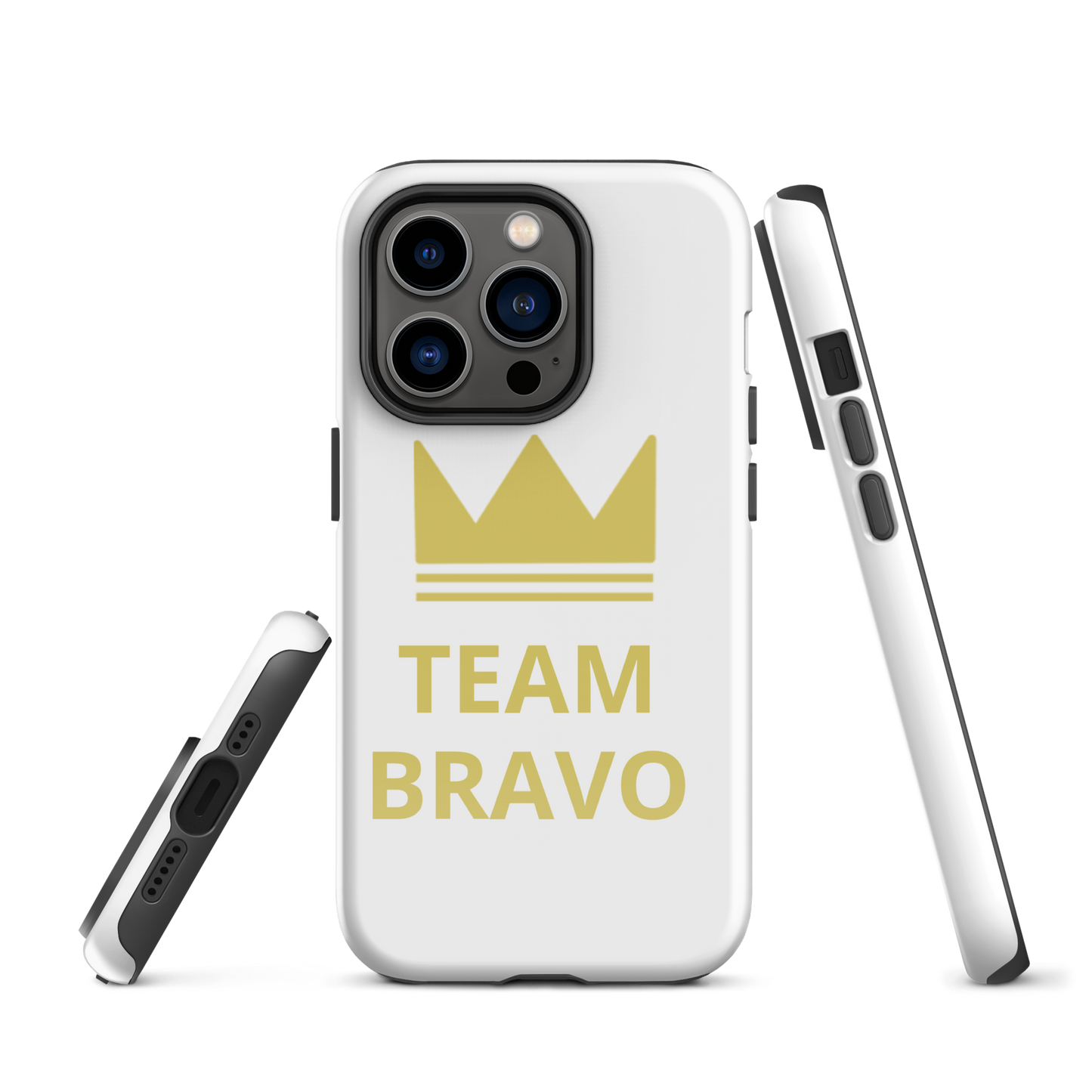 Team Bravo Tough Case for iPhone® White & Gold