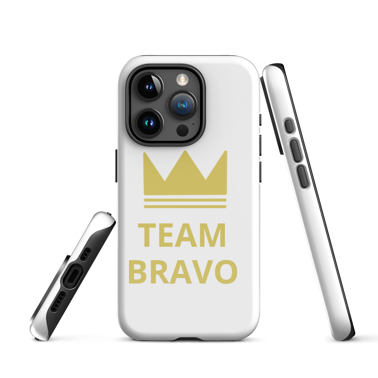 Team Bravo Tough Case for iPhone® White & Gold