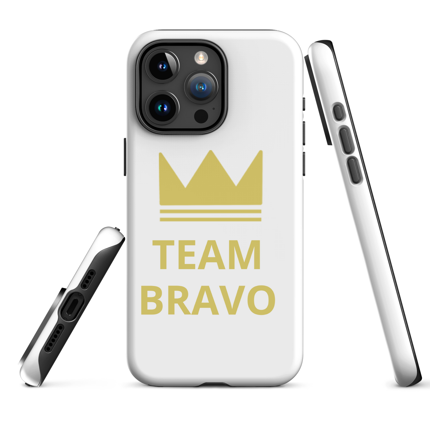 Team Bravo Tough Case for iPhone® White & Gold