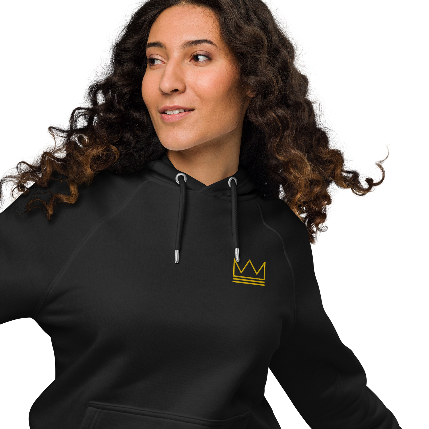 Team Bravo Unisex Eco Raglan Hoodie Black & Gold
