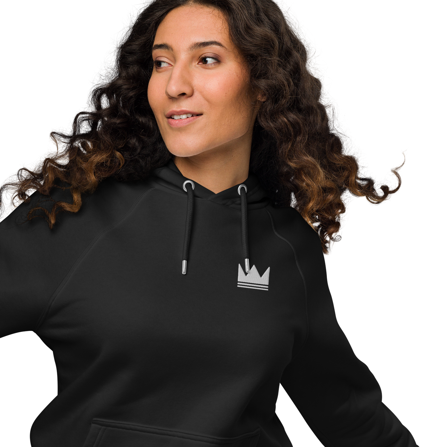 Team Bravo Unisex Eco Raglan Hoodie Black & White