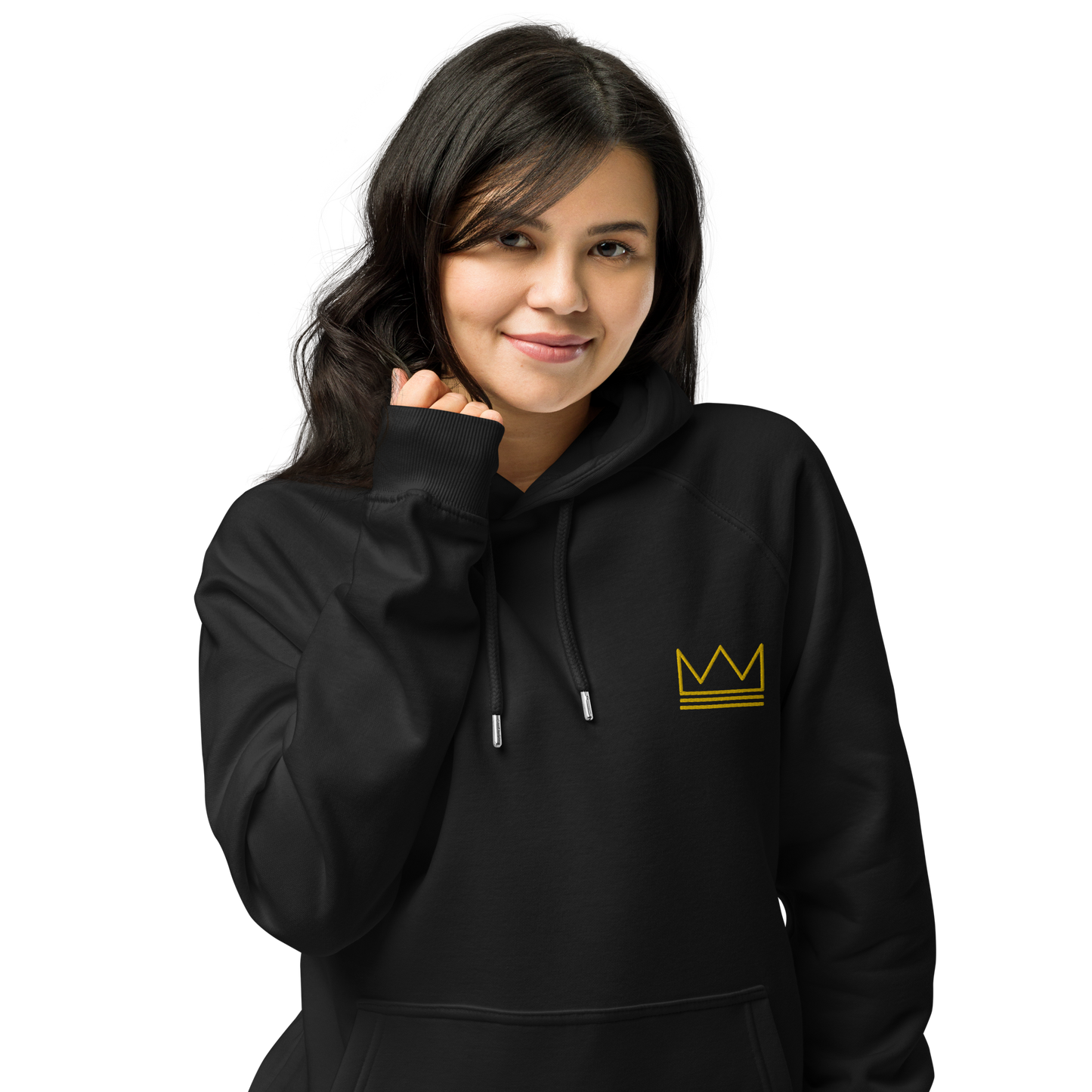 Team Bravo Unisex Eco Raglan Hoodie Black & Gold