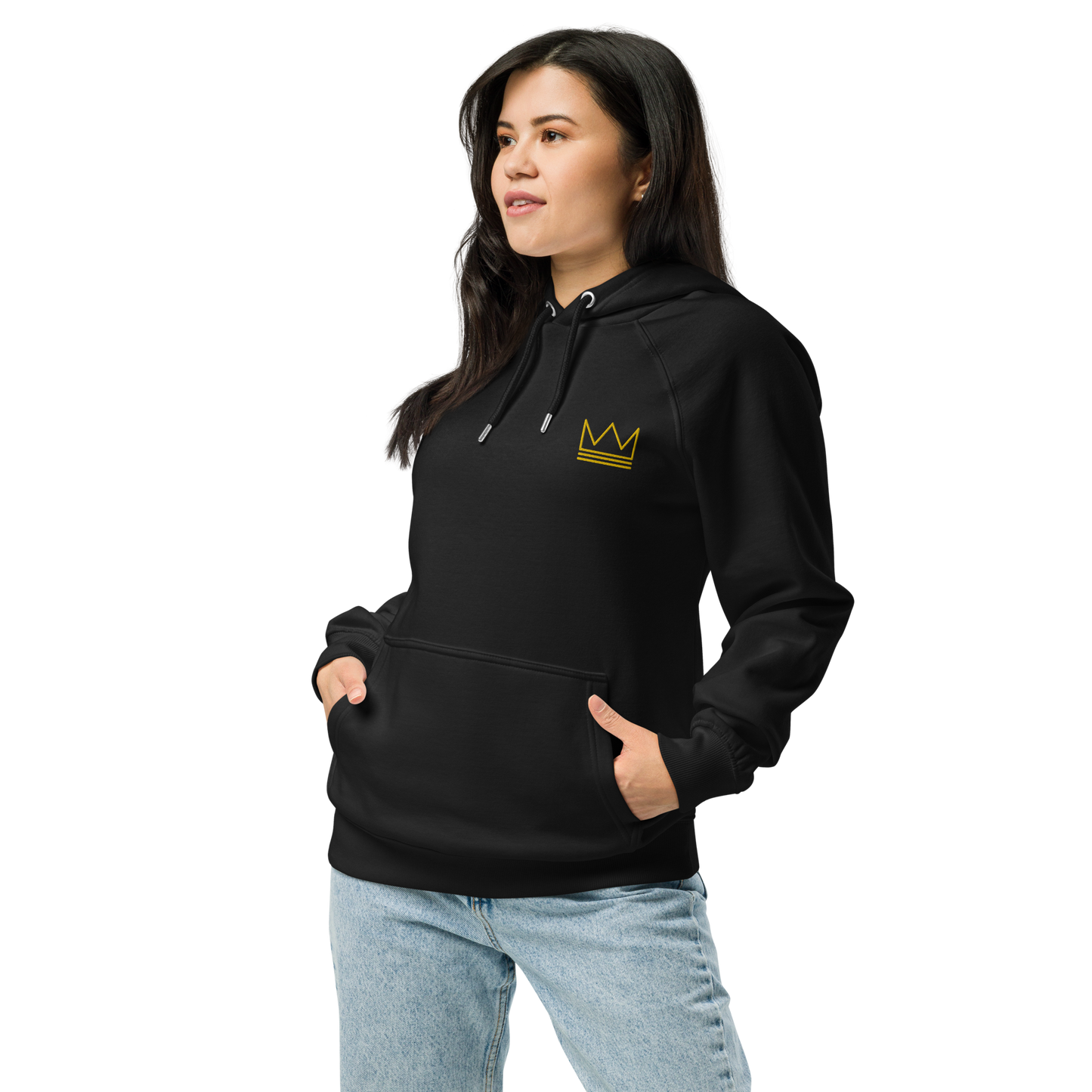 Team Bravo Unisex Eco Raglan Hoodie Black & Gold