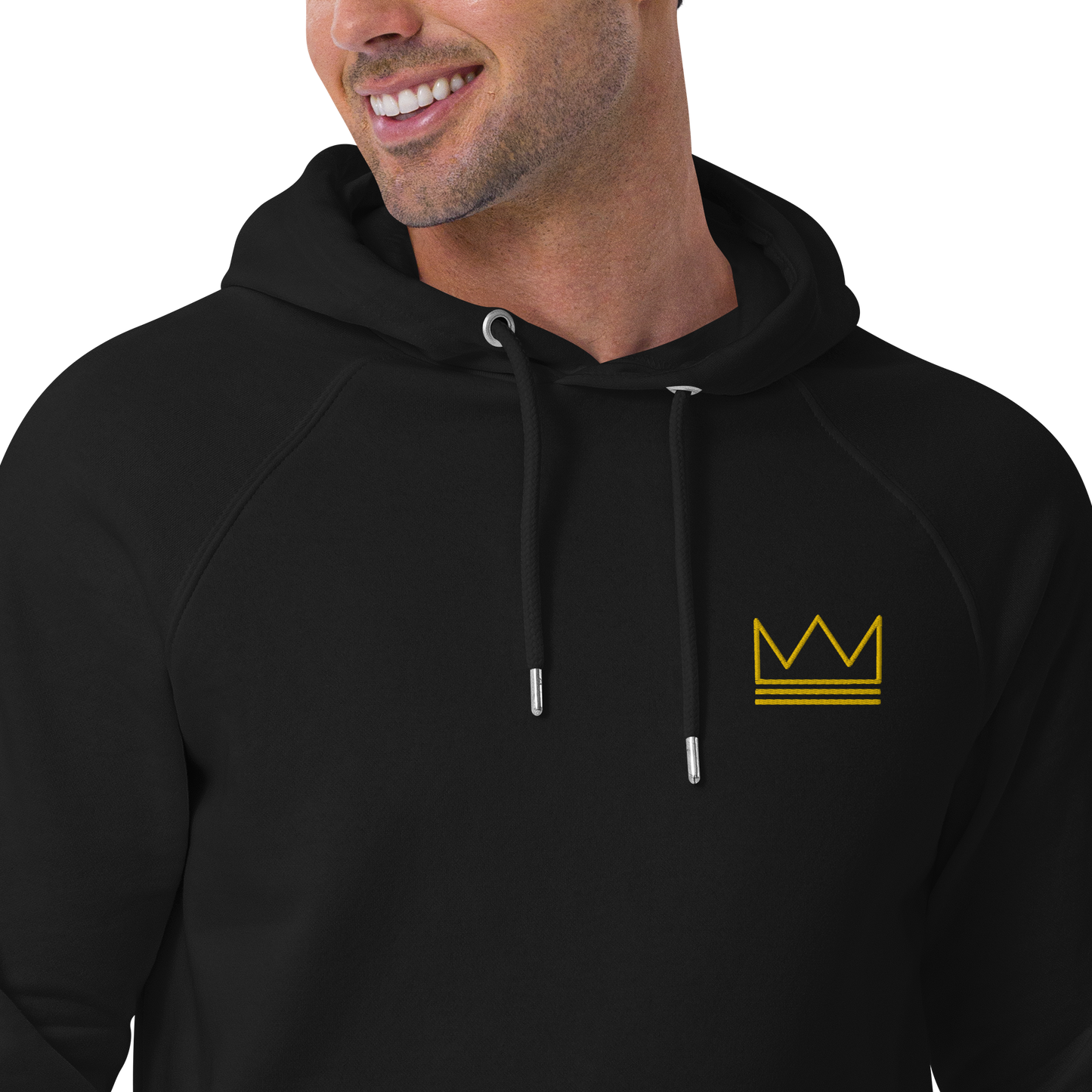 Team Bravo Unisex Eco Raglan Hoodie Black & Gold