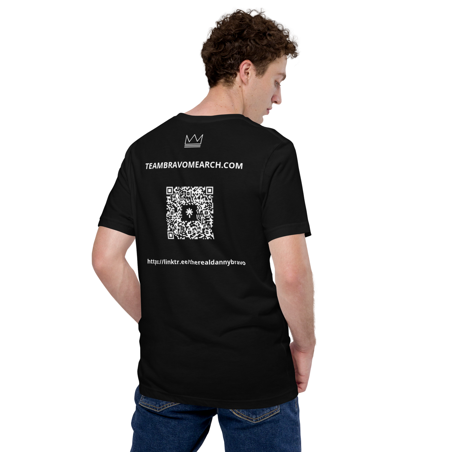 Team Bravo Promo Shirt Black & White with QR Code