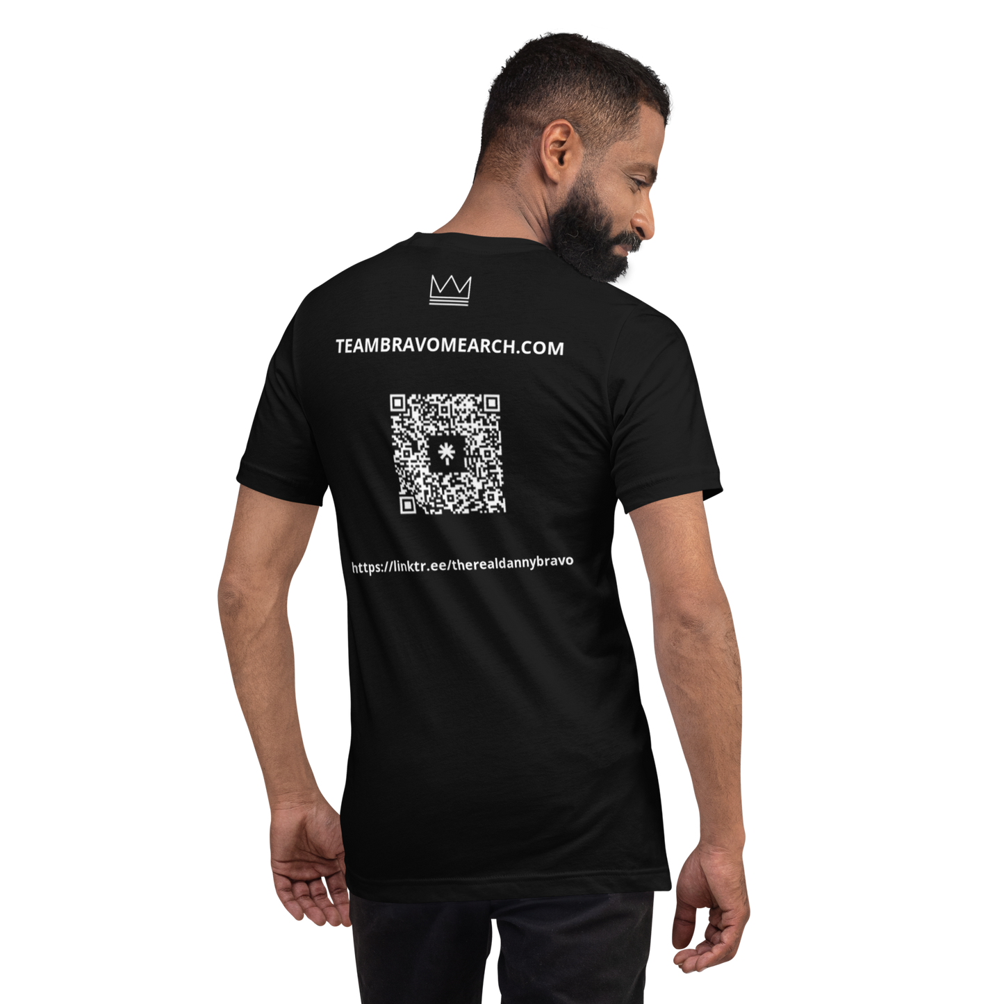 Team Bravo Promo Shirt Black & White with QR Code