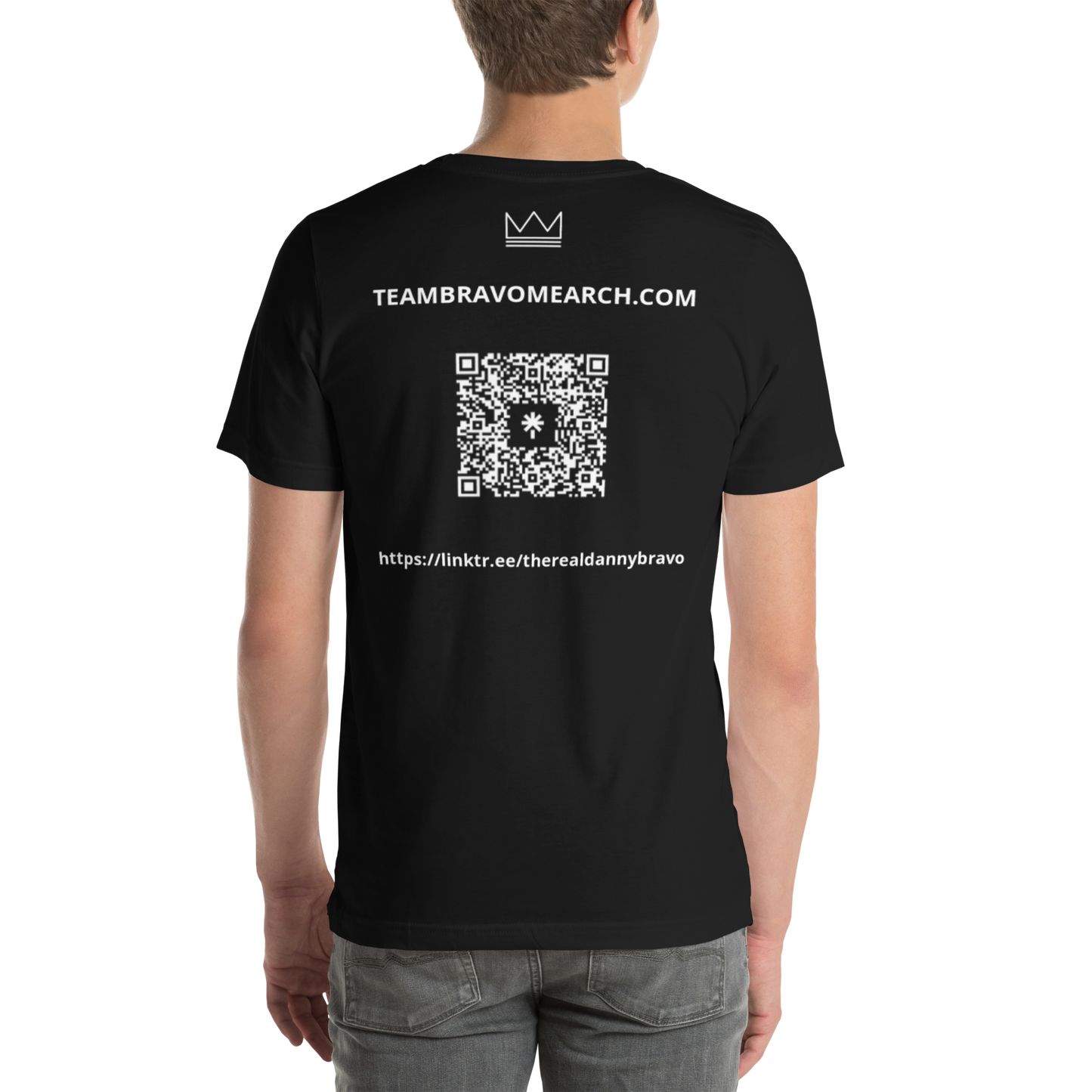 Team Bravo Promo Shirt Black & White with QR Code