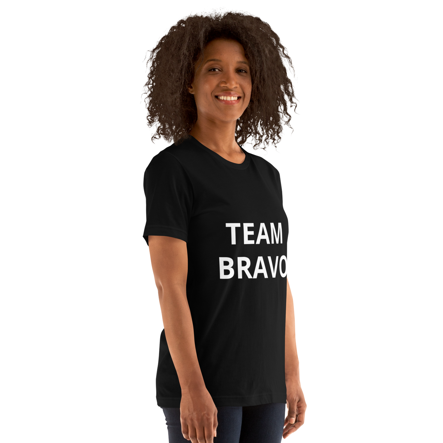 Team Bravo Promo Shirt Black & White with QR Code