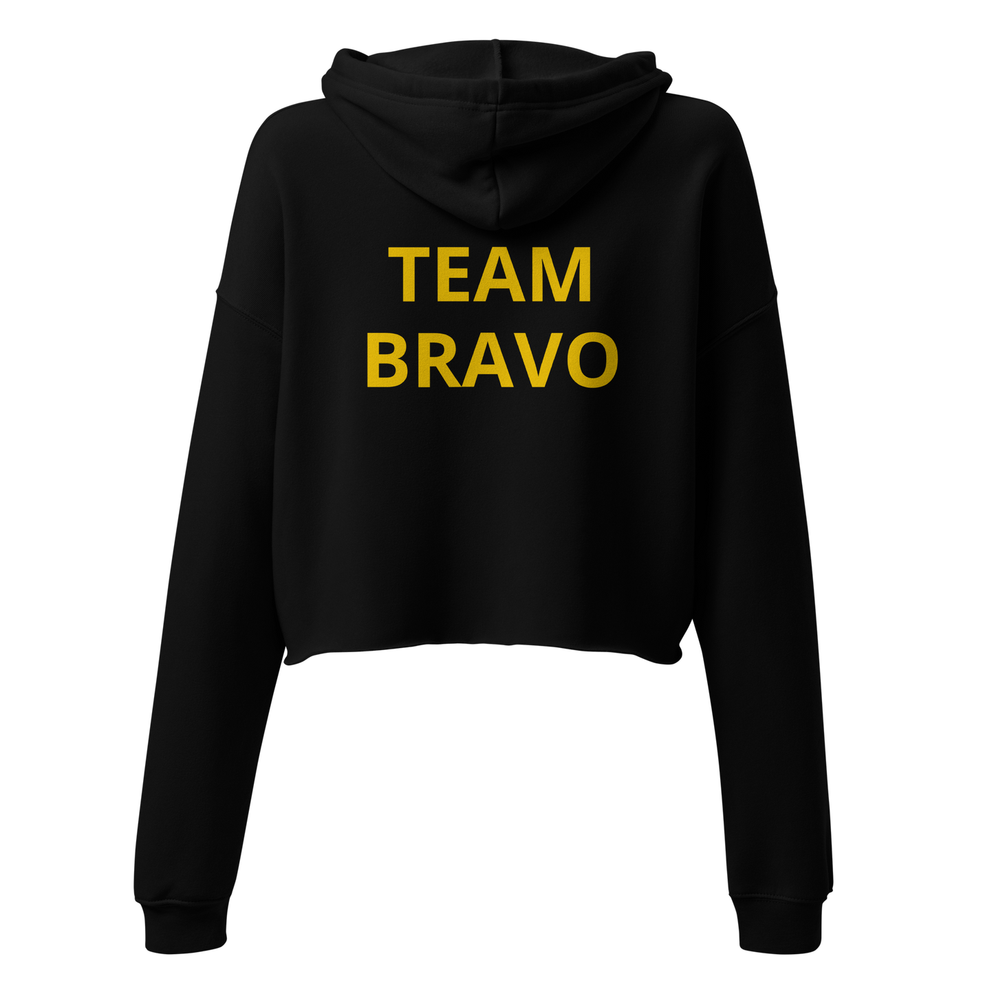Team Bravo Crop Hoodie Black & Gold