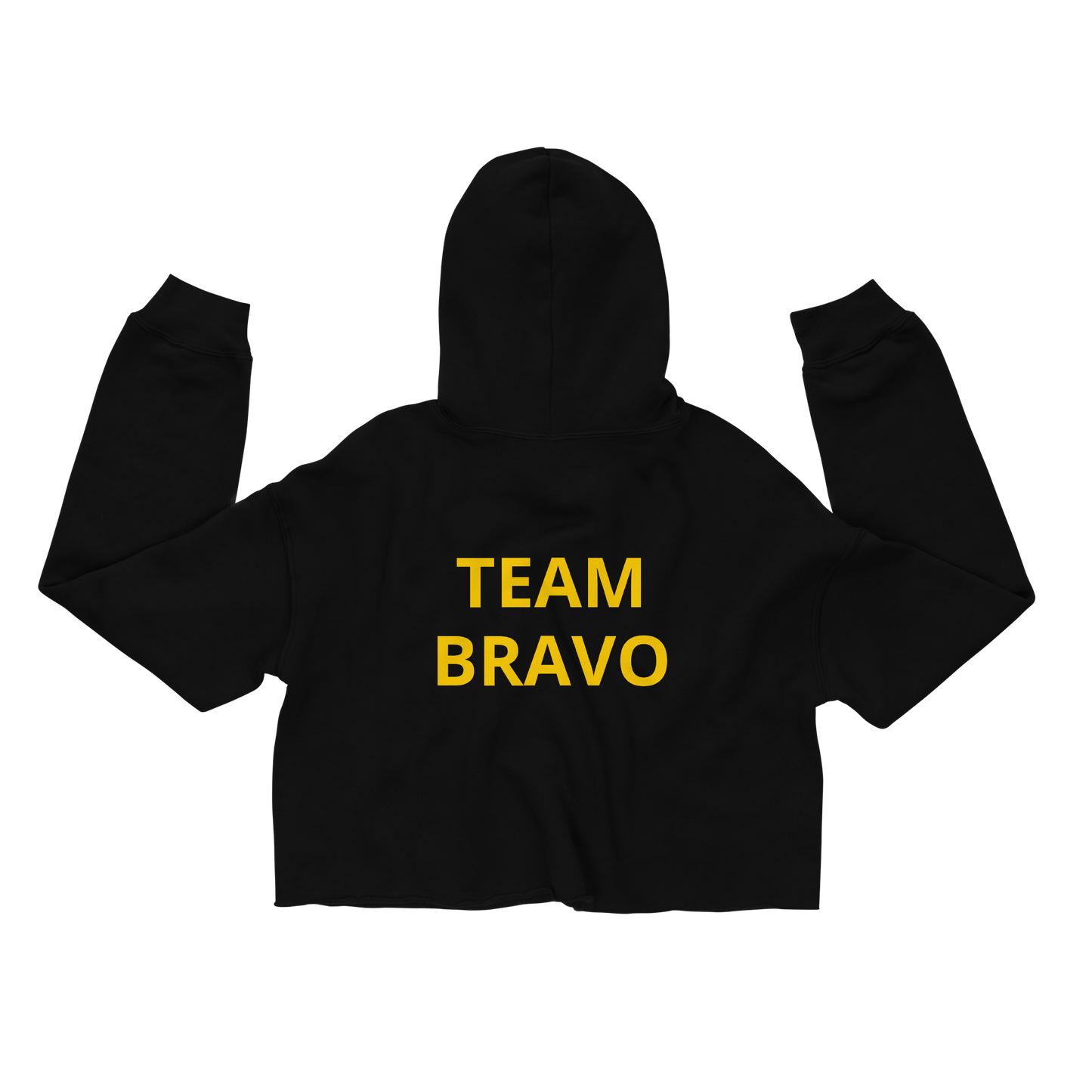 Team Bravo Crop Hoodie Black & Gold