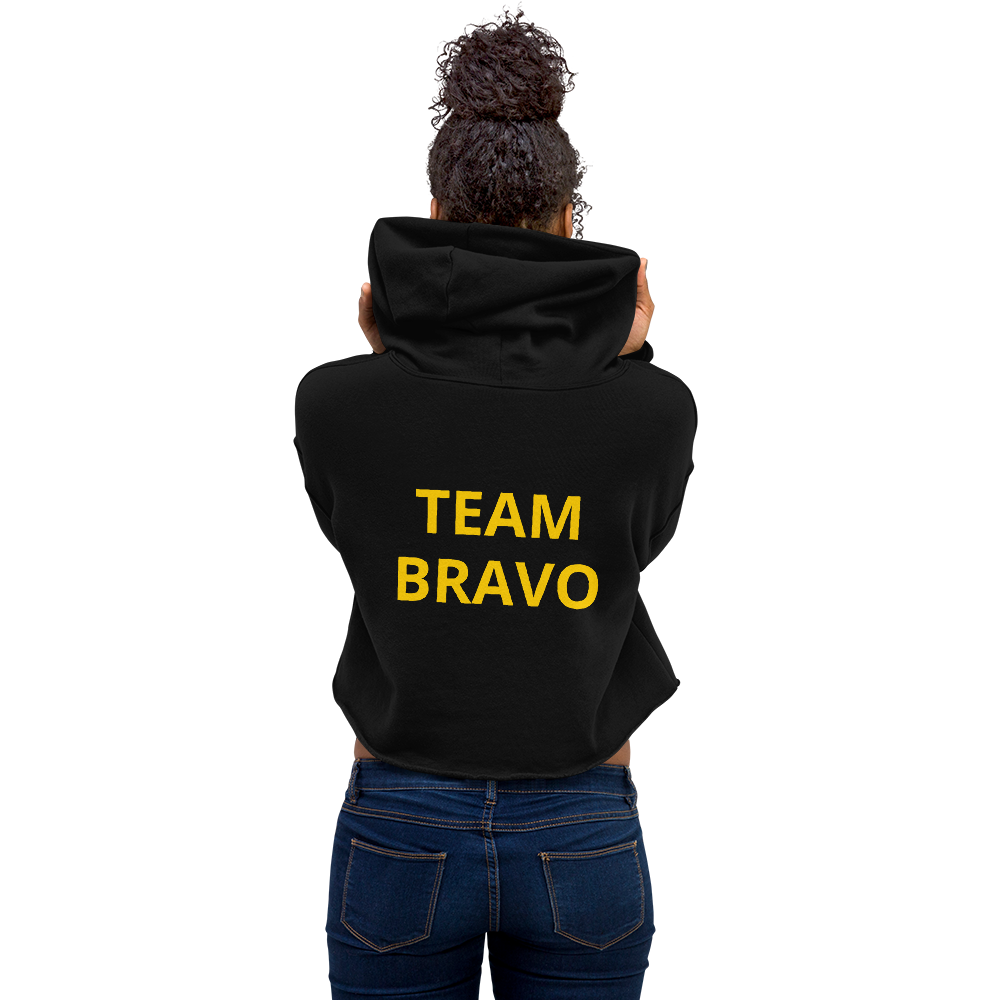 Team Bravo Crop Hoodie Black & Gold