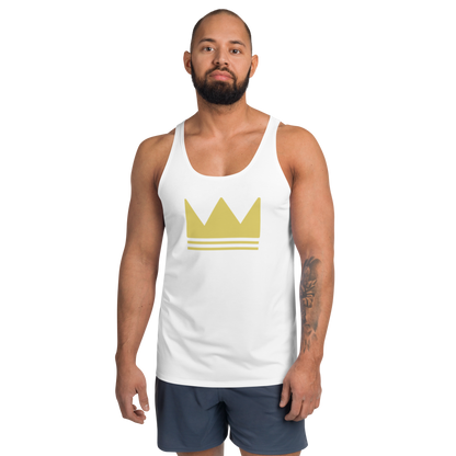 Team Bravo Unisex Tank Top in White & Gold