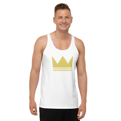 Team Bravo Unisex Tank Top in White & Gold