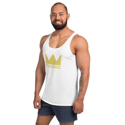 Team Bravo Unisex Tank Top in White & Gold