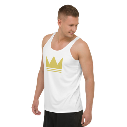 Team Bravo Unisex Tank Top in White & Gold