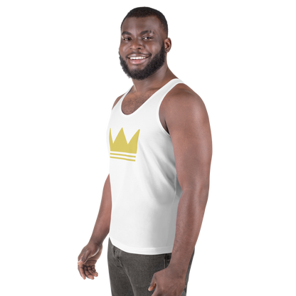 Team Bravo Unisex Tank Top in White & Gold