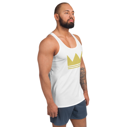 Team Bravo Unisex Tank Top in White & Gold