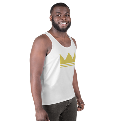 Team Bravo Unisex Tank Top in White & Gold