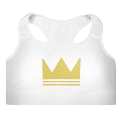 Team Bravo Padded Sports Bra White & Gold