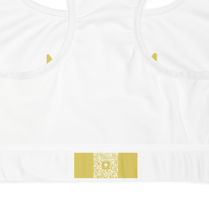 Team Bravo Padded Sports Bra White & Gold