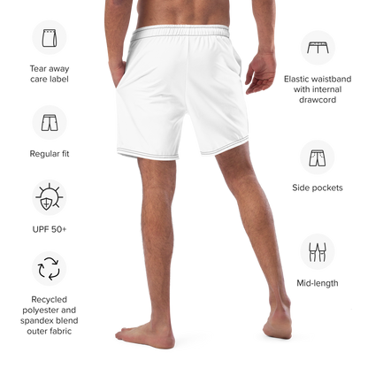 Team Bravo Men's Swim Trunks White & Gold