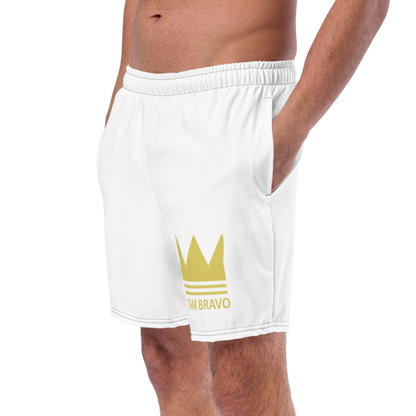 Team Bravo Men's Swim Trunks White & Gold