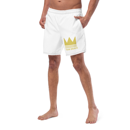 Team Bravo Men's Swim Trunks White & Gold