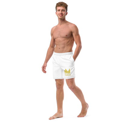 Team Bravo Men's Swim Trunks White & Gold