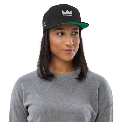 Team Bravo Snapback Hat Black & White