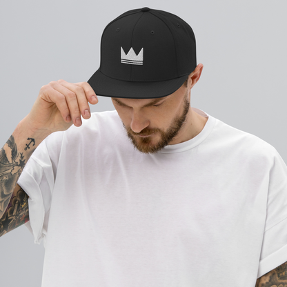 Team Bravo Snapback Hat Black & White