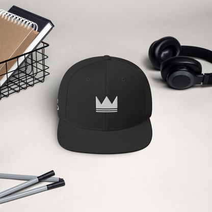 Team Bravo Snapback Hat Black & White