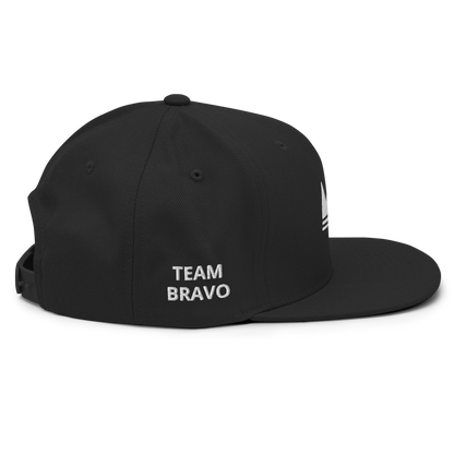 Team Bravo Snapback Hat Black & White