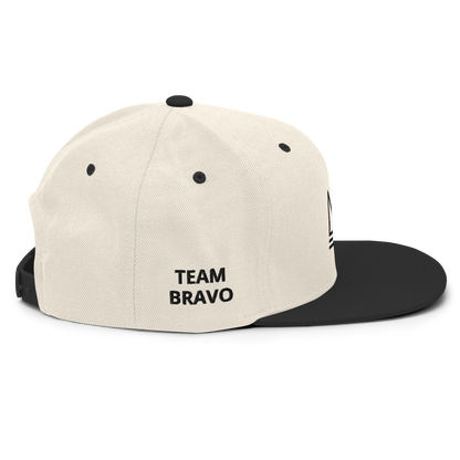 Team Bravo Snapback Hat White & Black