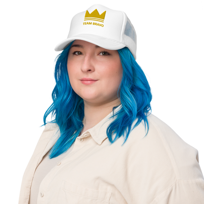 Team Bravo Foam Trucker Cap White & Gold